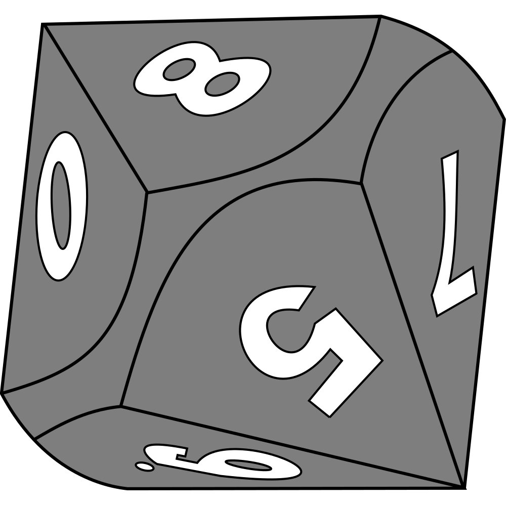 OnlineLabels Clip Art 10sided die